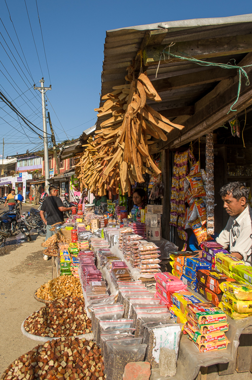 A vendor in Fikkal Bazaar selling Churpi and other stuffs